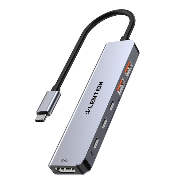 LENTION USB C Hub with 4K@60Hz HDMI, 2 USB C and 2 USB 3.2 Gen2 Transfer Data in 10Gbps Max, 100W PD Charging(CB-CE37)