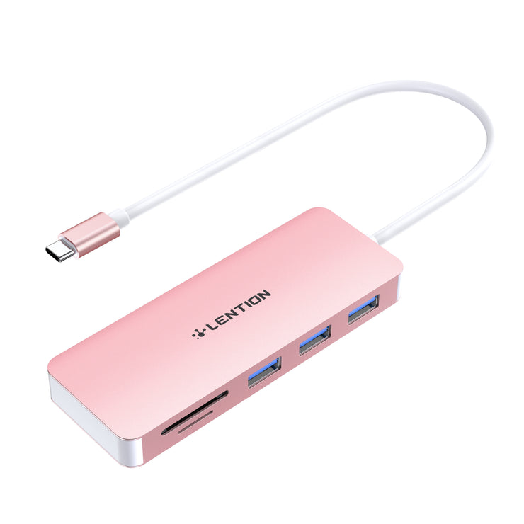 LENTION USB C Hub with 3 USB 3.0 and SD/Micro SD Card Reader (CB-C15)