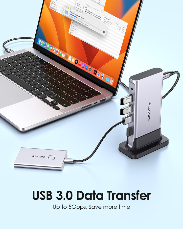 LENTION Universal USB-C Docking Station 4K60Hz (CB-D53s)