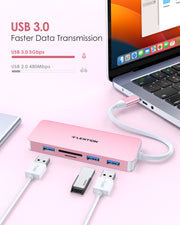 LENTION USB C Hub with 4K HDMI, 3 USB 3.0, SD/Micro SD Card Reader (CB-C18)