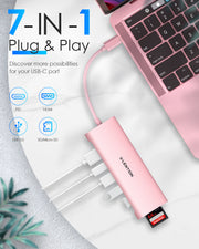 LENTION 7-in-1 USB C Hub with 4K HDMI and SD Card Reader More (CB-C36B)