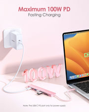 LENTION 8-in-1 USB-C Hub with 4K 60Hz HDMI, 100W Power Delivery, 5Gbps USB C Data, 3 USB 3.0 and microSD & SD Card Reader (CB-CE18s)