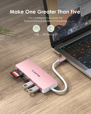 LENTION USB C Hub with 3 USB 3.0 and SD/Micro SD Card Reader (CB-C15)