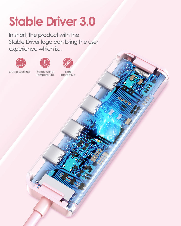 LENTION USB C Hub with 4 x USB C Ports & Type C Power Supply Port (CE31)