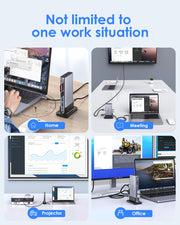 LENTION 10 in 1 Long Cable USB C Docking Station (CB-D55)