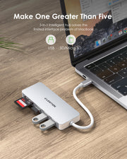 LENTION USB C Hub with 3 USB 3.0 and SD/Micro SD Card Reader (CB-C15)