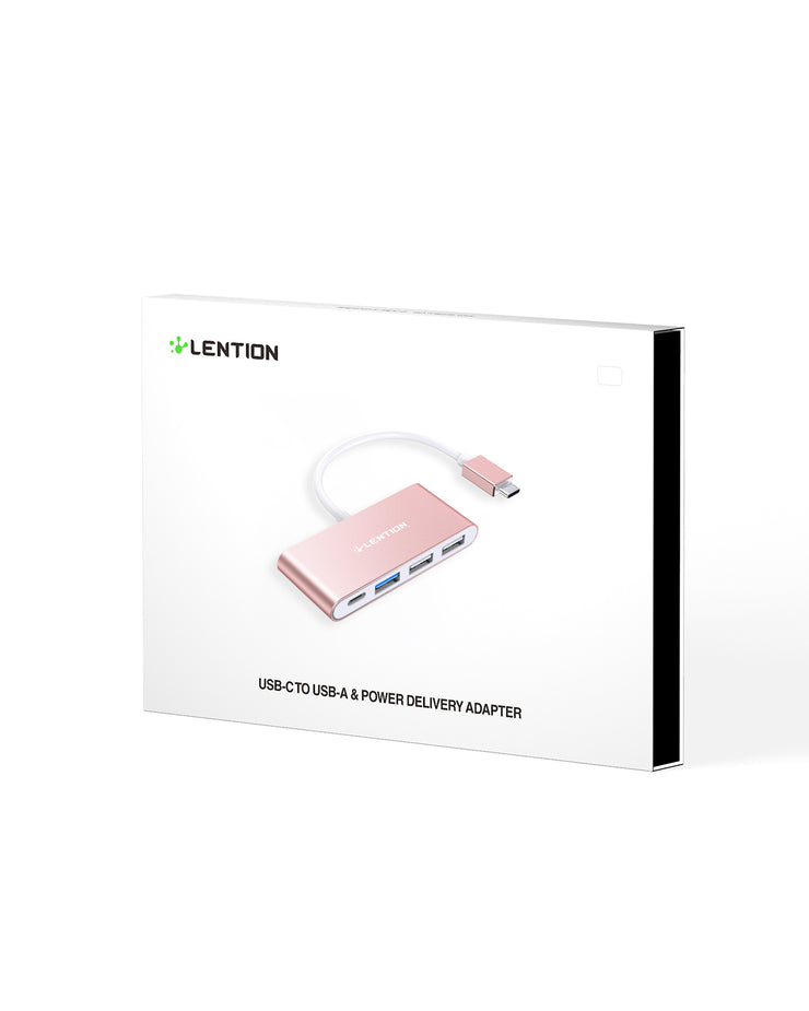 LENTION 4-in-1 USB-C Hub with USB 3.0, USB 2.0 (CB-C13)