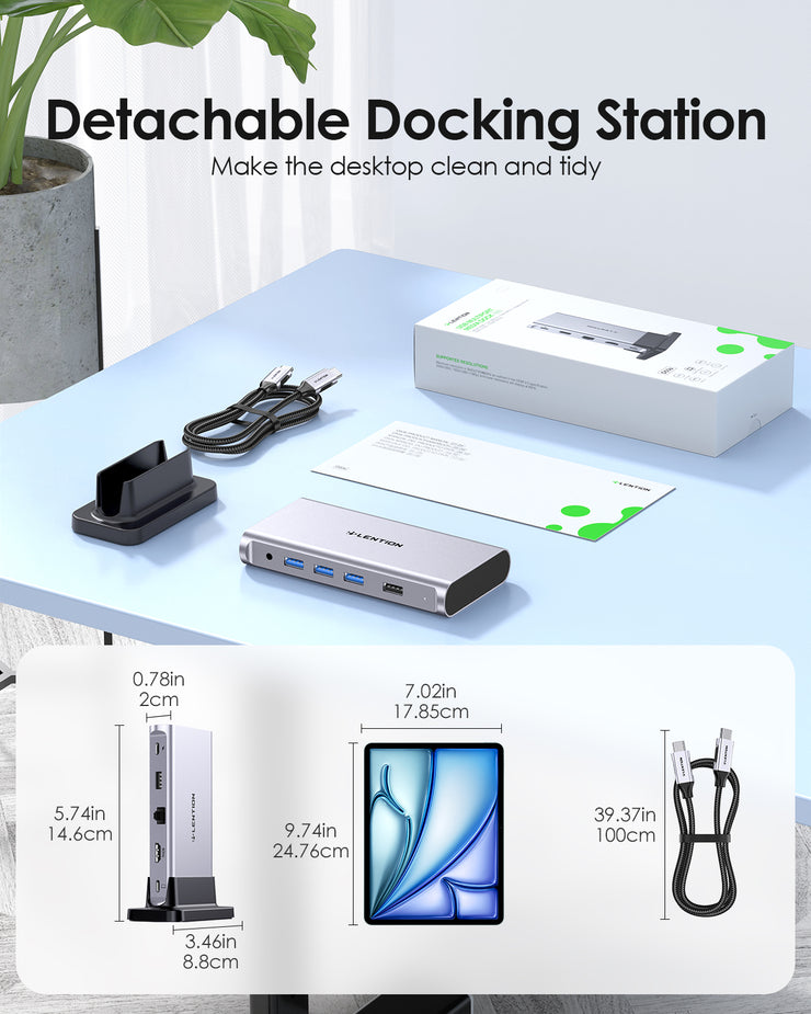 LENTION Universal USB-C Docking Station 4K60Hz (CB-D53s)