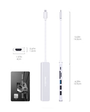 LENTION USB C Hub with 100W Charging, 4K HDMI, Dual Card Reader, USB 3.0 & 2.0 (CB-CE18)