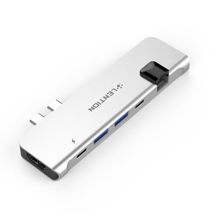 LENTION USB C Portable Hub with 100W Power Delivery - 2020/2019/2018/2017/2016 MacBook Pro 13/15/16, 2020/2019/2018 MacBook Air (Note: Doesn't fit if there is a case on your Mac. Not for Superdrive)